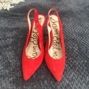 Sam Edelman red sling back pointy toe heel